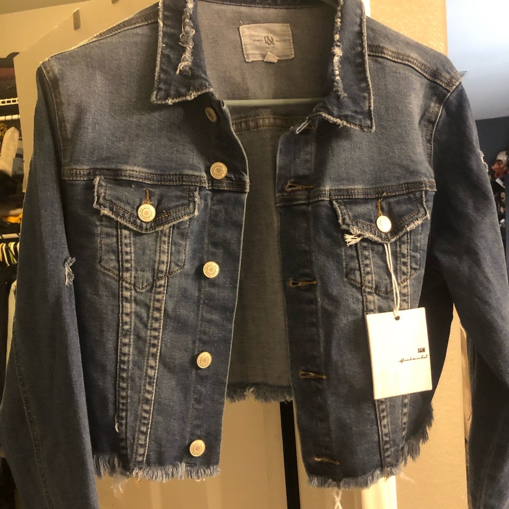 BRAND NEW: Buff bunny crop top jean-jacket w/tags